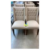 SET OF 4 BEIGE PADDED DINING CHAIRS