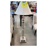 SILVER COLOR FLOOR LAMP W/ WHITE SHADE