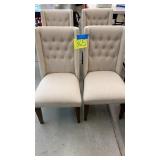 SET OF 4 BEIGE PADDED DINING CHAIRS