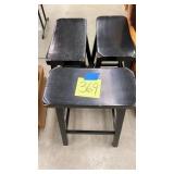 LOT OF 3 DISTRESSED BLACK BAR STOOLS