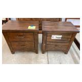 SET OF 2 BARN WOOD STYLE NIGHTSTANDS
