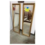 LOT OF 2 GOLD FRAMED WALL MIRRORS