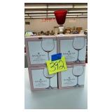 16 RED GLASS WINE GOBLETS