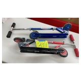 LOT OF 2 CHROME WHEELS FOLDABLE SCOOTERS