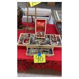 LARGE LOT OF ASSORTED COSTUME JEWELRY & ORGANIZER