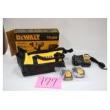 DEWALT 12V CHARGER, CONTRACTOR BAG & 2 BATTERIES