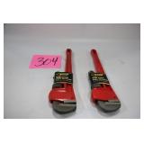 LOT OF 2 NEW STEEL GRIP 18' PIPE WRENCHES