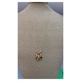 14K GOLD NECKLACE W/ BIRTHSTONE BABIES CHARMS 14K GOLD NECKLACE W/ BIRTHSTONE BABIES CHARMS