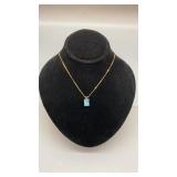 14K GOLD NECKLACE W/ BLUE STONE 14K GOLD NECKLACE W/ BLUE STONE