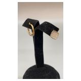 2PC EARRING LOT- (1) 14K & (1) STERLING W/ DIAMOND 2PC EARRING LOT- (1) 14K & (1) STERLING W/ DIAMOND