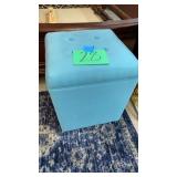 BLUE TUFTED TOP STORAGE STOOL BLUE TUFTED TOP STORAGE STOOL
