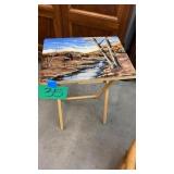 HAND PAINTED FOLDING WOOD TRAY HAND PAINTED FOLDING WOOD TRAY