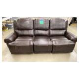 HOME MERIDIAN BROWN LEATHER POWER RECLINING SOFA HOME MERIDIAN BROWN LEATHER POWER RECLINING SOFA