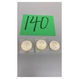 LOT OF 3 SILVER LIBERTY PEACE DOLLARS LOT OF 3 SILVER LIBERTY PEACE DOLLARS