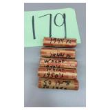 1944, 1950s & 1958 WHEAT PENNIES - 5 ROLLS 1944, 1950s & 1958 WHEAT PENNIES - 5 ROLLS