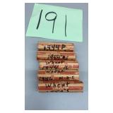 1944, 1946, 1950 WHEAT PENNIES - 5 ROLLS 1944, 1946, 1950 WHEAT PENNIES - 5 ROLLS