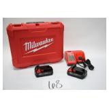 MISC MILWAUKEE LOT-2 M18 BATTERIES, CHARGER & CASE