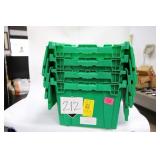 LOT OF 4 GREEN STORAGE TOTES