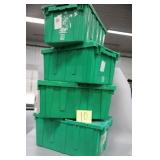 LOT OF 4 GREEN STORAGE TUBS