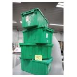 LOT OF 4 GREEN STORAGE TUBS