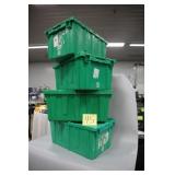 LOT OF 4 GREEN STORAGE TUBS