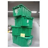 LOT OF 4 GREEN STORAGE TUBS