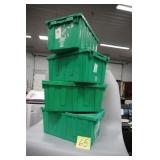 LOT OF 4 GREEN STORAGE TUBS