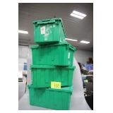 LOT OF 4 GREEN STORAGE TUBS