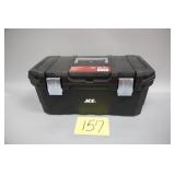 NEW ACE 20" BLACK PLASTIC TOOL BOX