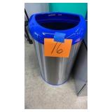 NINESTARS STAINLESS & BLUE OPEN TOP RECYCLING CAN