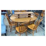 TELL CITY OVAL TABLE & 6 CHAIRS W/ 2 LEAVES