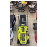 RYOBI 40V 16" PUSH MOWER W/ 2 BATTERIES & CHARGER