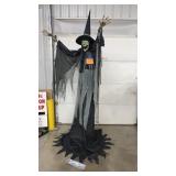 LARGE ANIMATED LIGHTED TALKING WITCH DECOR