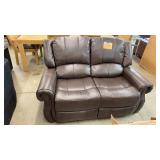 ABBYSON LIVING BROWN LEATHER RECLINING SOFA