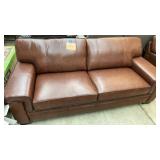 ABBYSON LIVING BROWN LEATHER SOFA