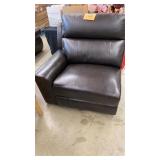 BROWN LEATHER MANUAL RECLINER SECTIONAL ODD END