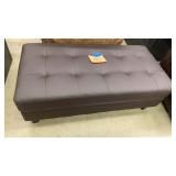 BROWN TUFTED OTTOMAN