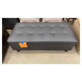 GREY TUFTED OTTOMAN