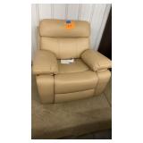 NEW ABBYSON LIVING BEIGE LEATHER MANUAL RECLINER