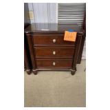 DK WOOD 3 DRAWER NIGHTSTAND