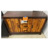 WOOD SERVER W/ 3 DRAWERS & W/ 2 DOORS