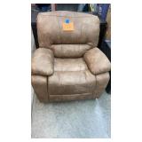 BROWN ROCKER MANUAL RECLINER & USB PORTS & STORAGE