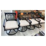 LOT OF 4 SWIVEL OUTDOOR PATIO CHAIRS