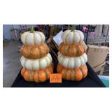 LOT OF 2 25" RESIN PUMPKIN DECOR