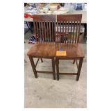 LOT OF 2 WOOD BAR STOOLS