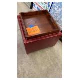 RED STORAGE OTTOMAN