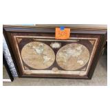 WORLD MARKET WORLD MAP FRAMED PICTURE