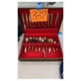 ROGERS SILVERWARE SET IN WOOD CASE