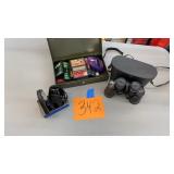 3PC LOT - BINOCULARS & ELECTRONIC GAME SET