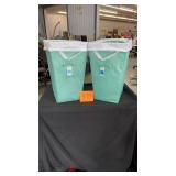 LOT OF 2 NEW ROOM ESSENTIALS TEAL LAUNDRY HAMPERS